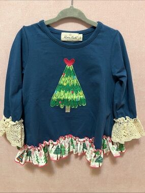 Marie Nicole Around the Christmas Tree Ruffle Outfit 18/24 mos